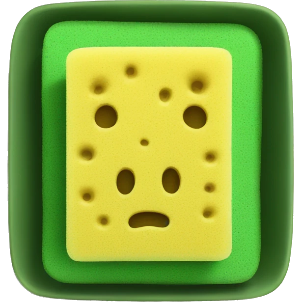 green flat square dish sponge emoji