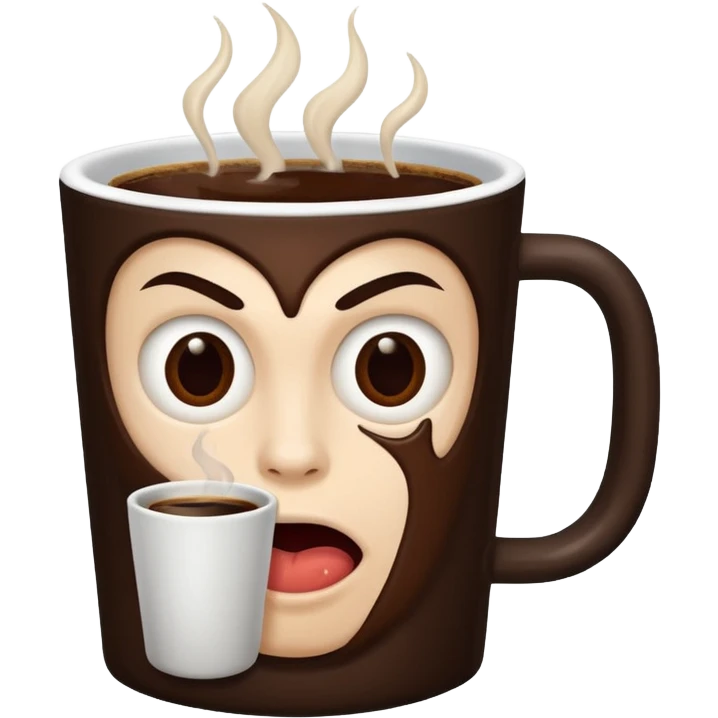 Evil drinking coffee  emoji