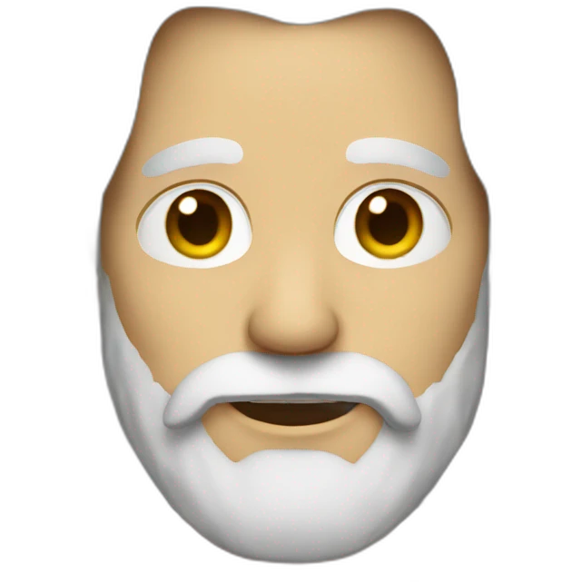 Man with long white hair, he has brown beard emoji
