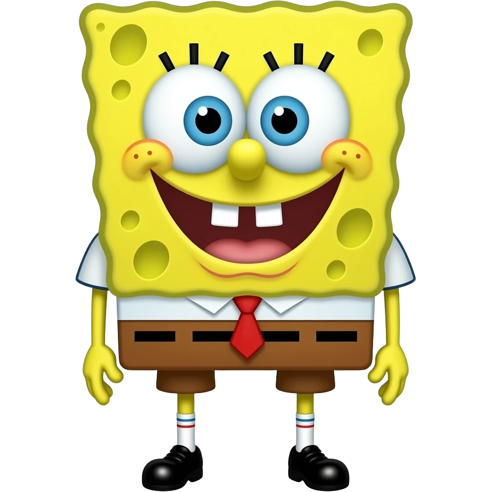 create a SpongeBob SquarePants emoji with the whole body emoji