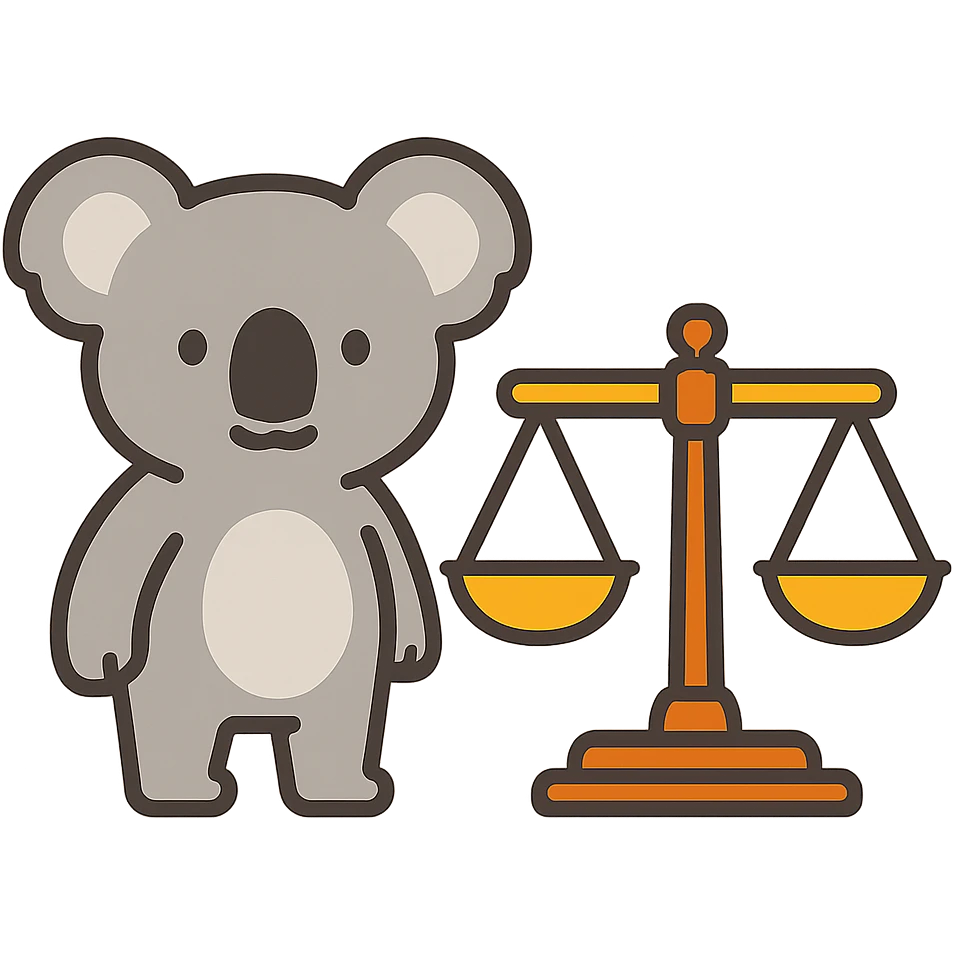 flat toon style koala and scale emoji