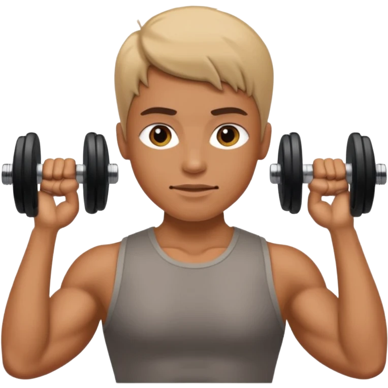Dumbbell pressure level that a human emoji