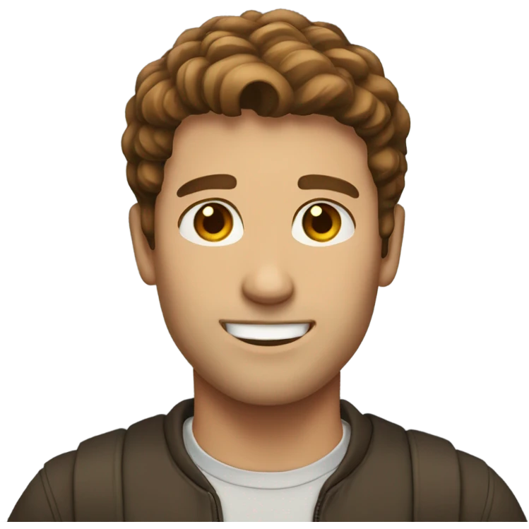 guy with brown hair tech emoji