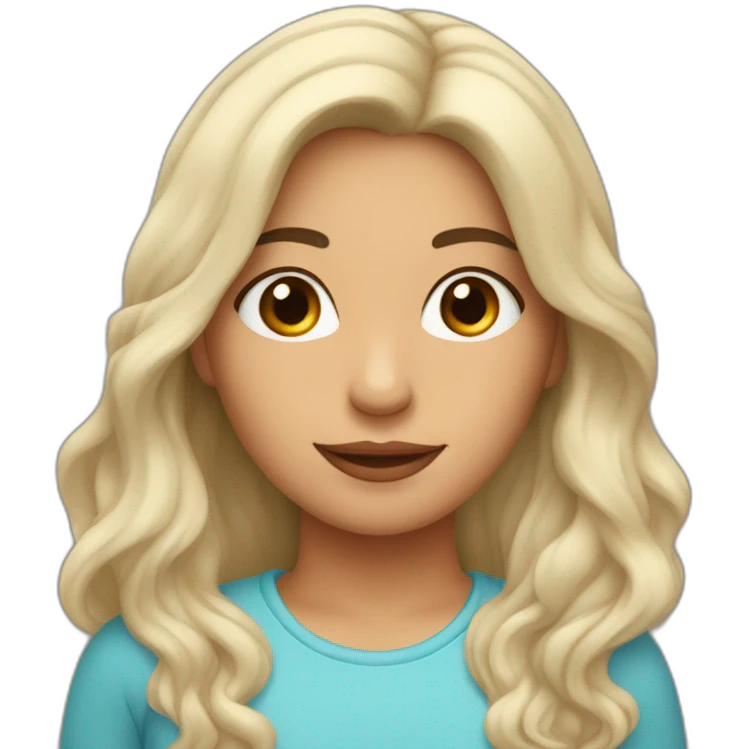 MUJER CON PELO LARGO MORENA Y DE PIEL CLARITA  emoji
