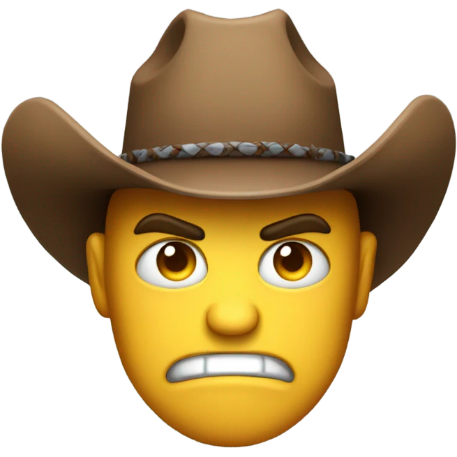 Angry Emoji face country boy cowboy hat emoji