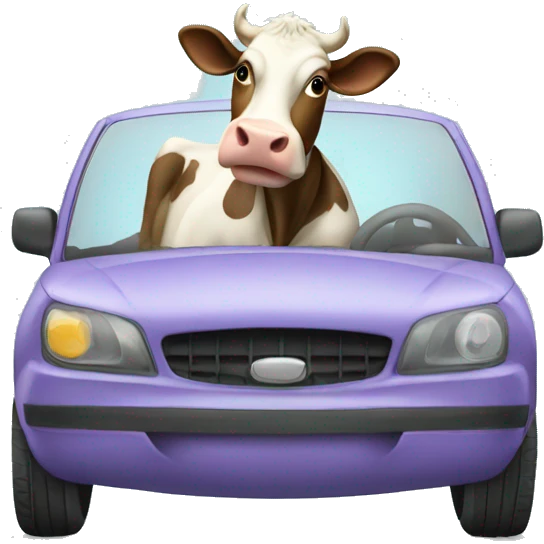 Cow in a car emoji