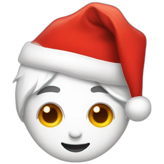 side eyes with santa hats on top emoji