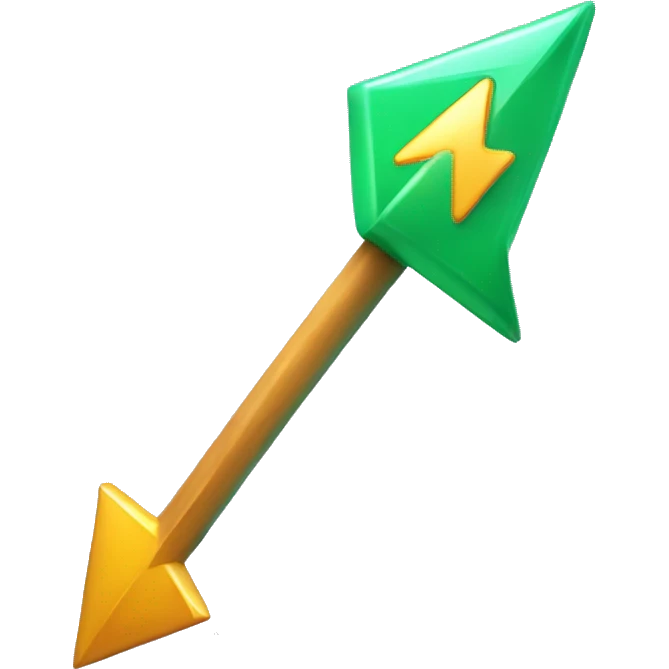 Level up symbol with an arrow pointing up emoji