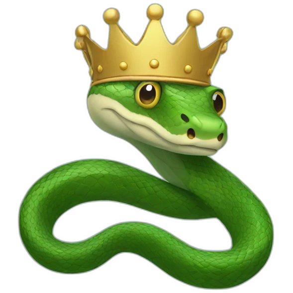snake emoji with crown emoji