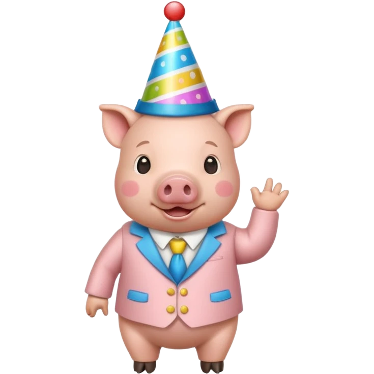 black pig party hat wearing clothes  emoji