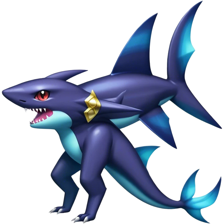 Shiny Dark Sharpedo-Haunter-Umbreon-Nidorino-fusion-hybrid full body emoji