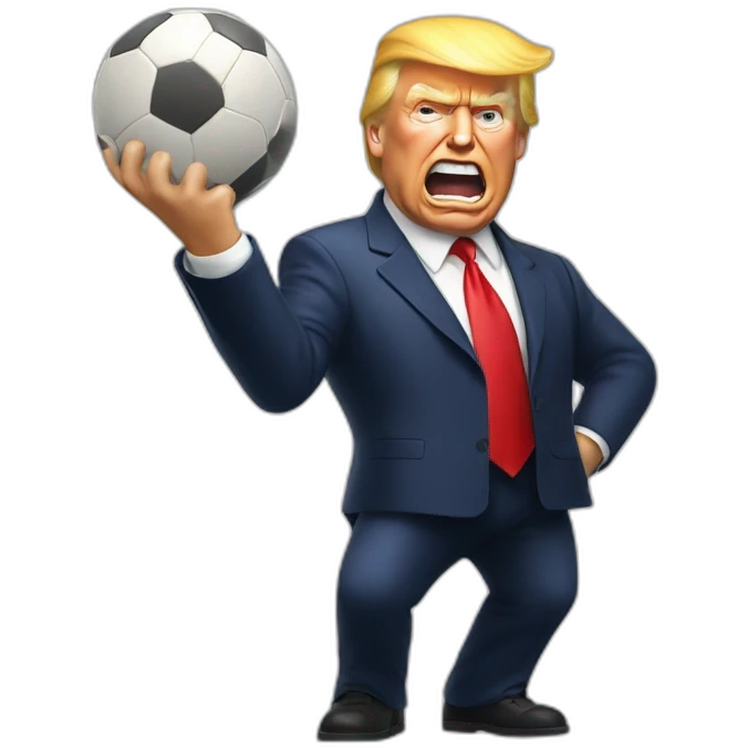 Donald trump yelling at a ball emoji