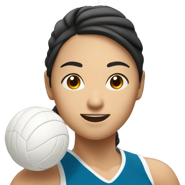 asian female volleyball player spiking the ball emoji