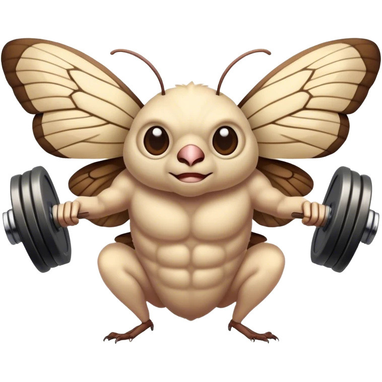 Moth lifting weights  emoji