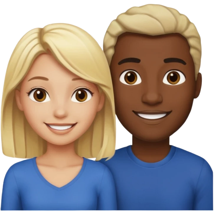 a super black guy with a blonde girl emoji