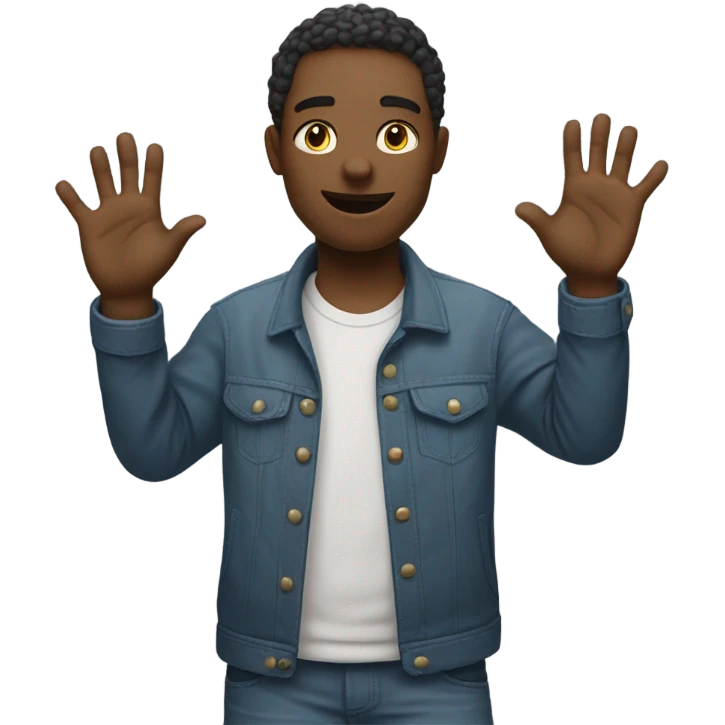 Create a person who's hand are up like whatever emoji