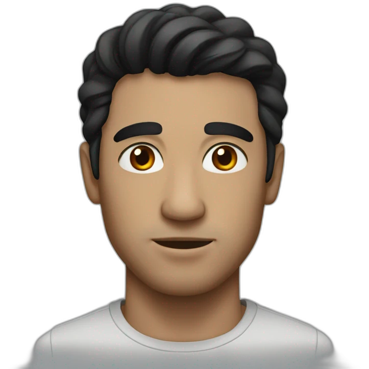 Man with black hair and dark eyes emoji