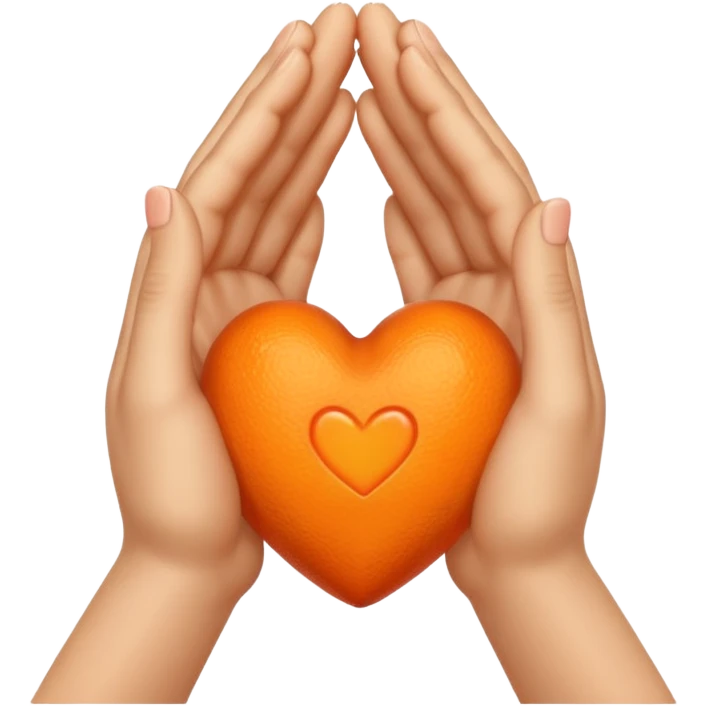 Pray hands + orange heart emoji