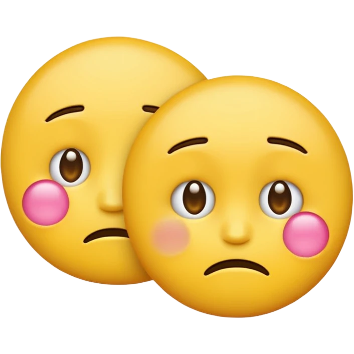 two emojis not happy stuck together no pink cheeks emoji