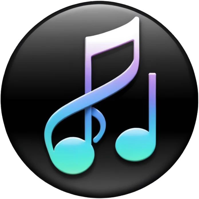 music icon black and white color gradients  emoji