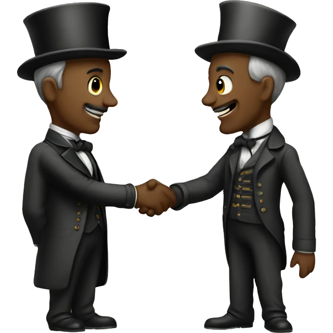 Victorian man meets another man and they shake hands emoji