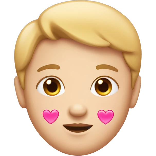 Emoji with pink hearts as blush emoji