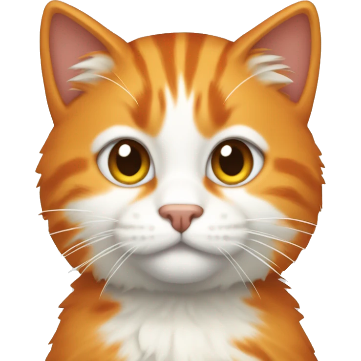 Pixel of an orange cat with white and orange fur emoji