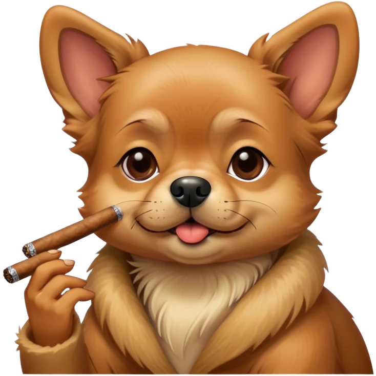 Petit chien qui fume le cigare emoji