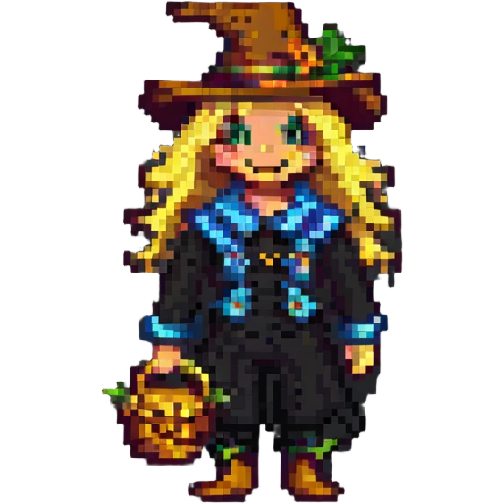 blonde scarecrow pixel art emoji
