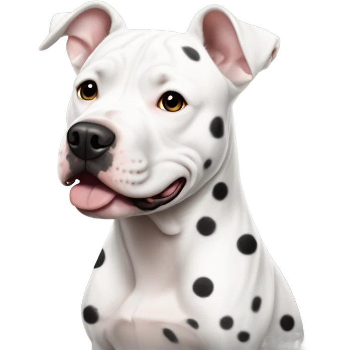 White pitbull with black dots emoji