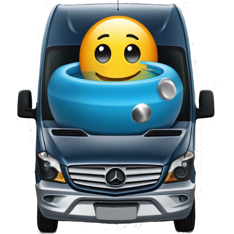 Pool table installed on top of a sprinter van emoji