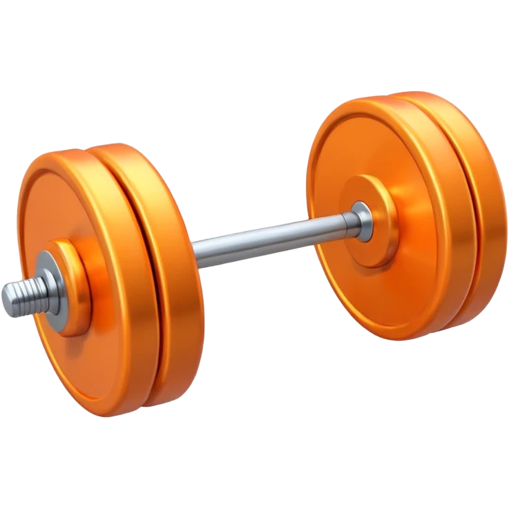 orange barbell cartoon 3d emoji