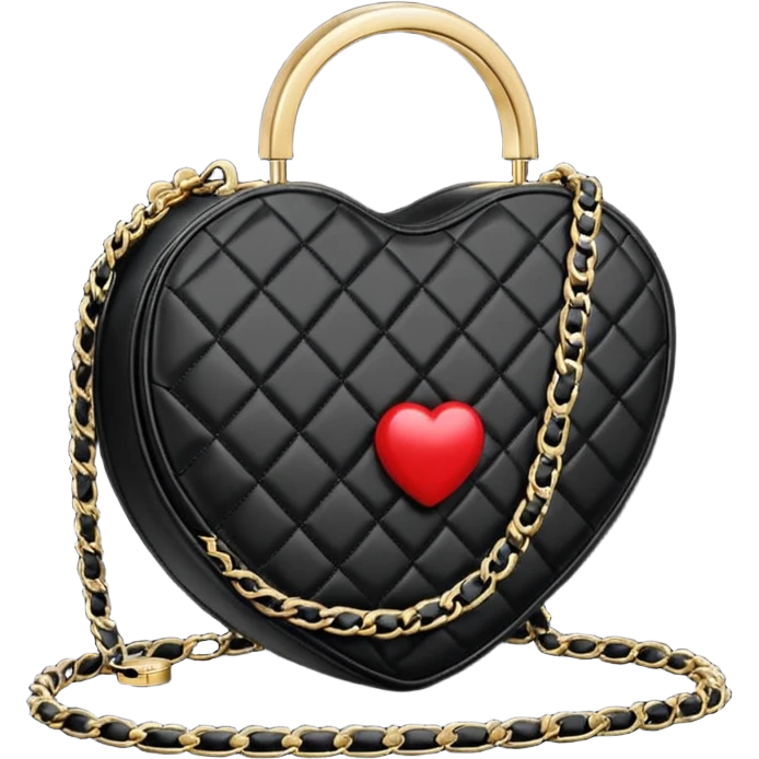 chanel heart shape bag black color bag emoji