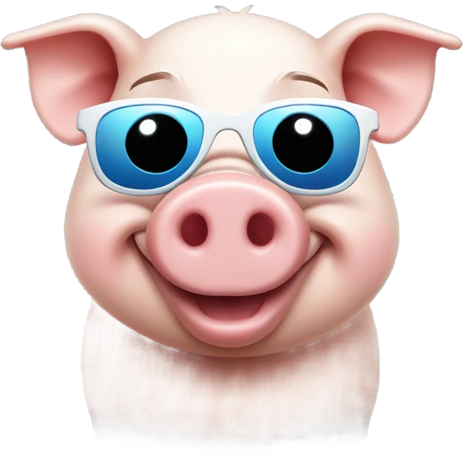 Happy rich pig cilinder sunglases emoji