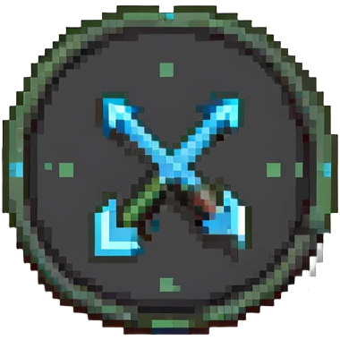 pixel art MORE button with arrow emoji