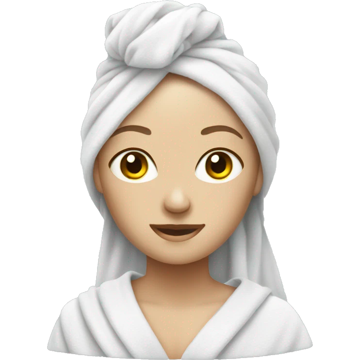 White Woman in towel emoji