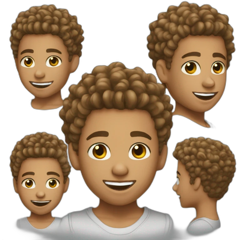 Light skin curly taper fade braces boy emoji