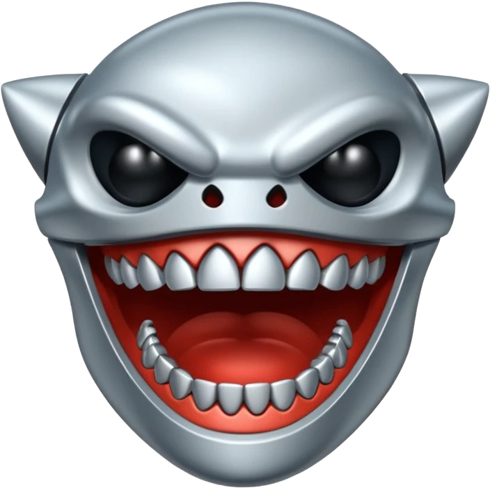 metallic jaw with teeth emoji