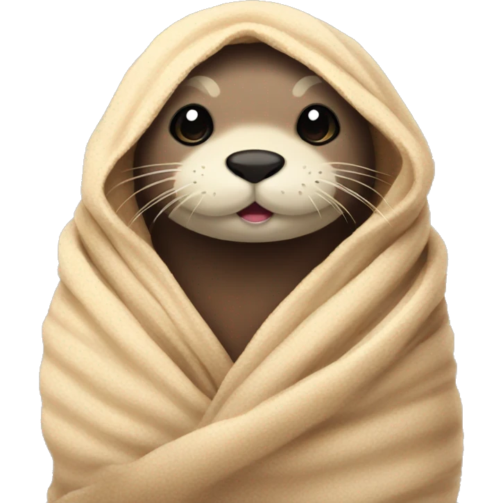 otter cozy in blanket emoji