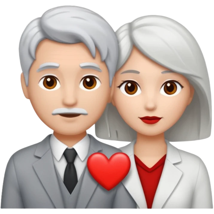 bonjour,
peux-tu générer un émoji d'un couple hétérosexuel, composé d'une femme blanche ayant les cheveux gris clair, accolée à un homme blanc avec les cheveux brun, le tout avec un cœur entre les 2 pour les lier
merci emoji