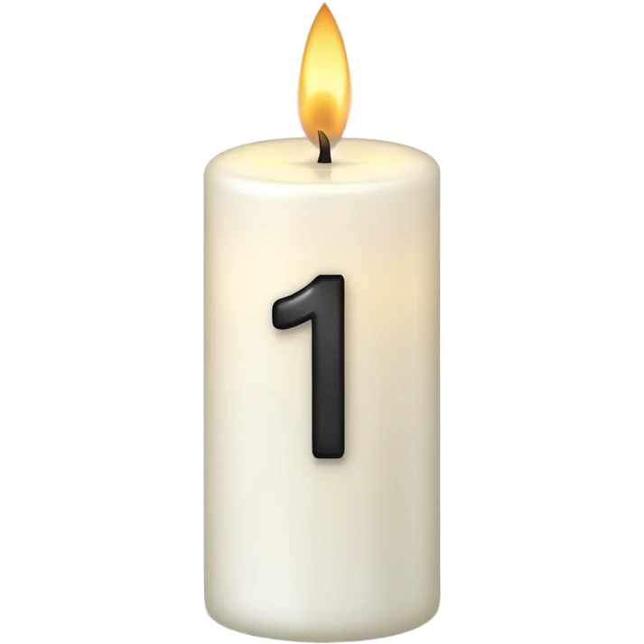 white candle with number 1 emoji