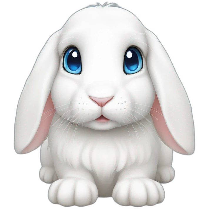 white lop rabbit with blue eyes emoji