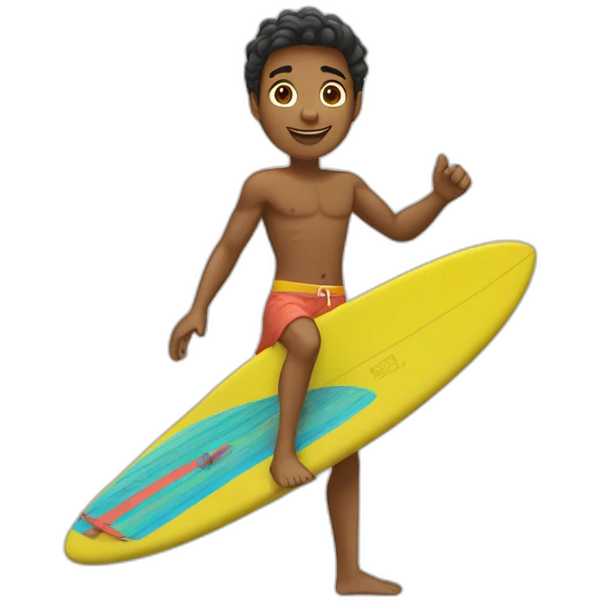 Beau garçon qui surf emoji