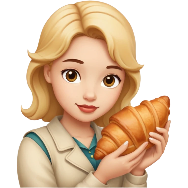 Croassant with a girl  emoji