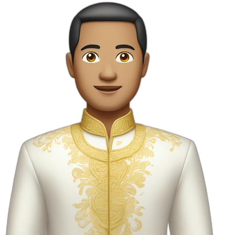 indonesian man in traditional white balinese suit emoji