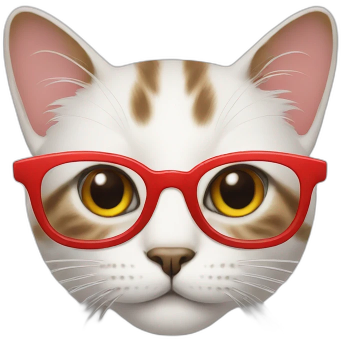 cat wearing red glasses emoji