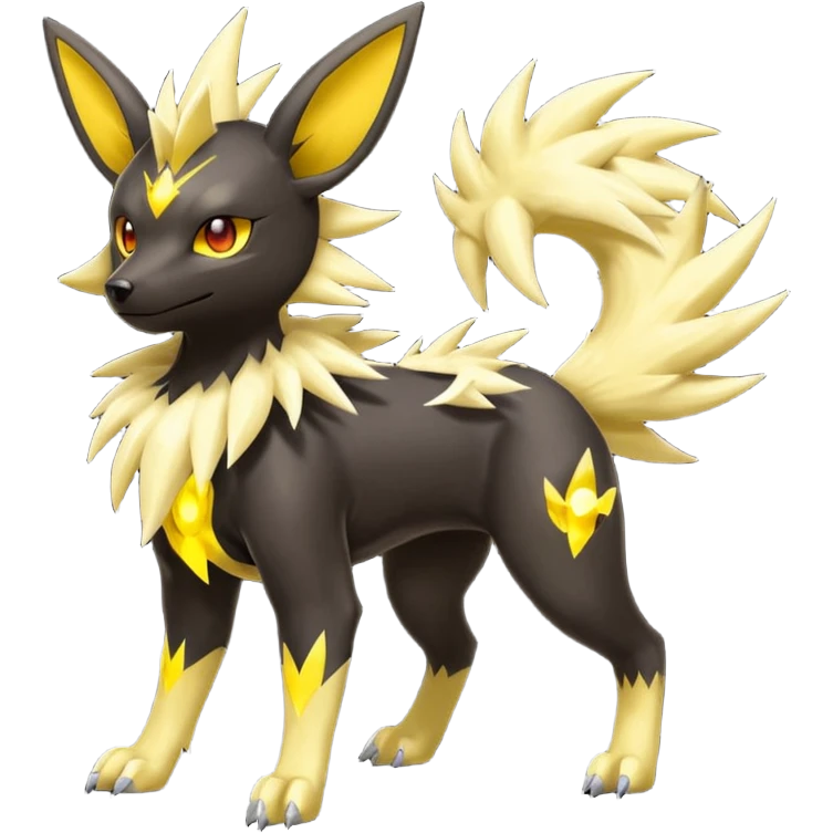 Houndoom-Electrike-Jolteon-Umbreon-Fakémon-hybrid-creature (full body)  emoji