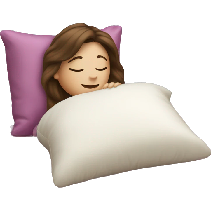 sleeping beauty brunette white girl with a silk pillow emoji