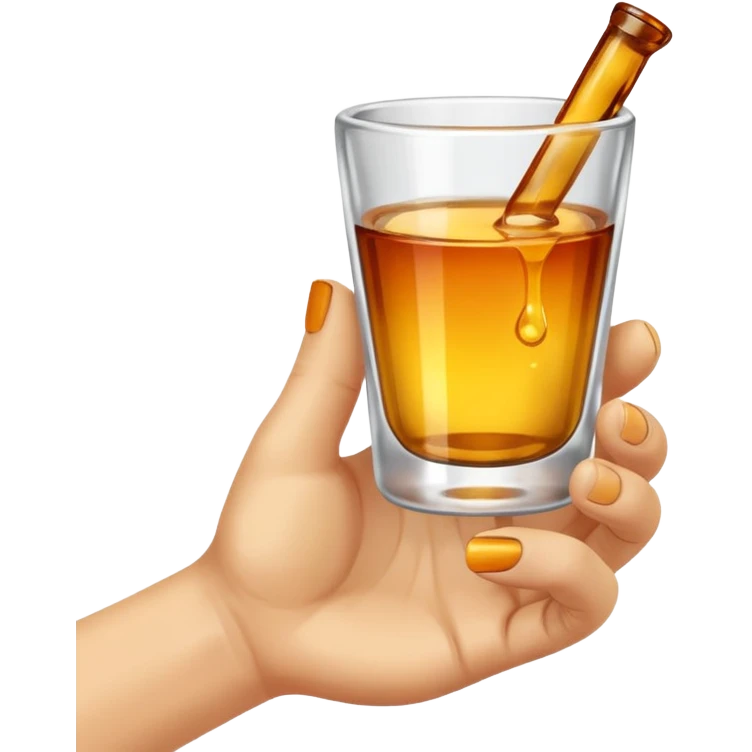 a hand holding a small shot glass emoji