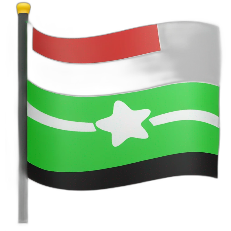 Make a flag: black on bottom, white in middle and green on top. Ln the white add 3 red stars emoji